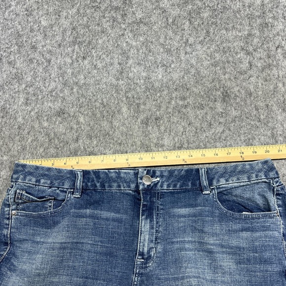 Lane Bryant Jeans Womens 20 Blue Mid Rise A Line Trouser Wide Leg Stretch Denim - Picture 7 of 12